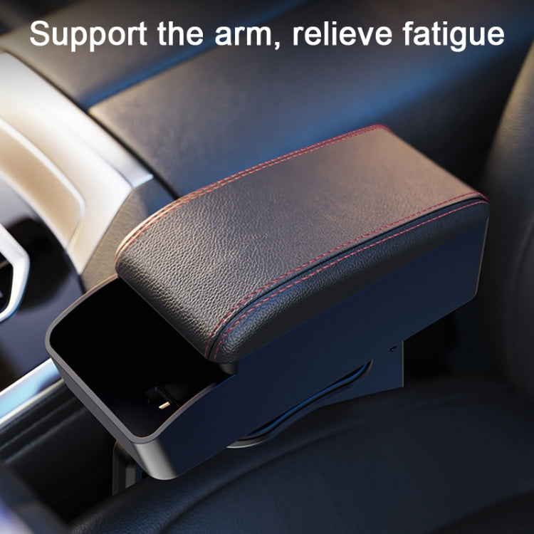 Car Standard Wireless Charger PU Leather Wrapped Armrest Box Cushion with Storage Box