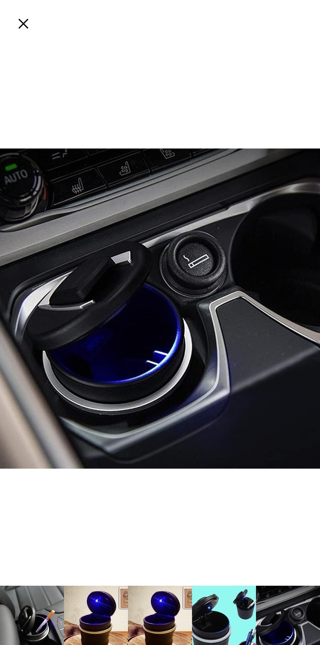 Portable Car Ashtray with Lid and Blue Led light