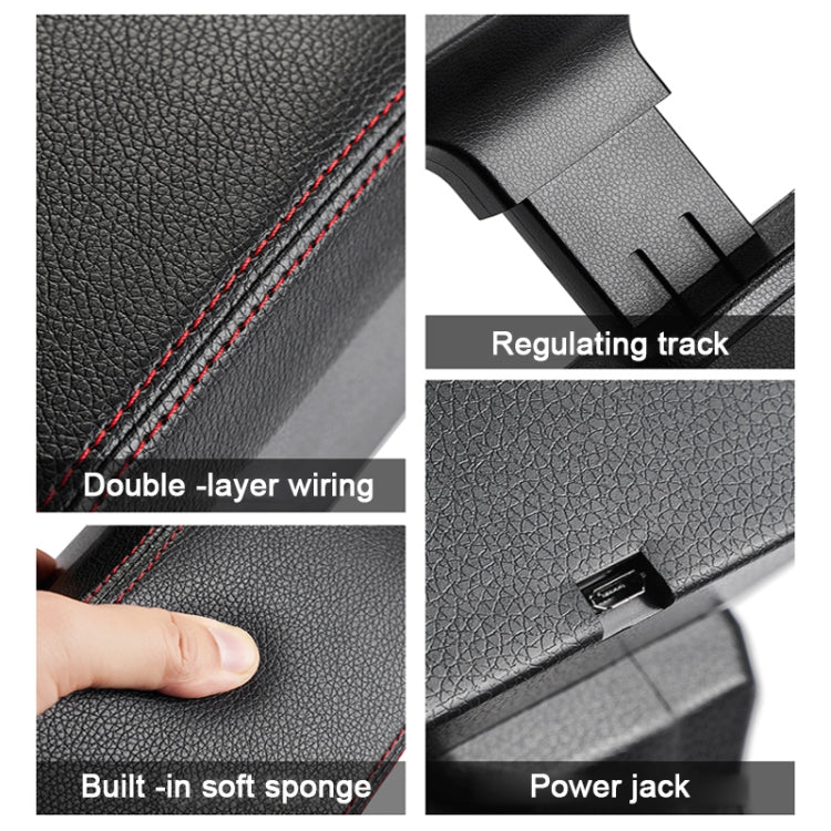 Car Standard Wireless Charger PU Leather Wrapped Armrest Box Cushion with Storage Box