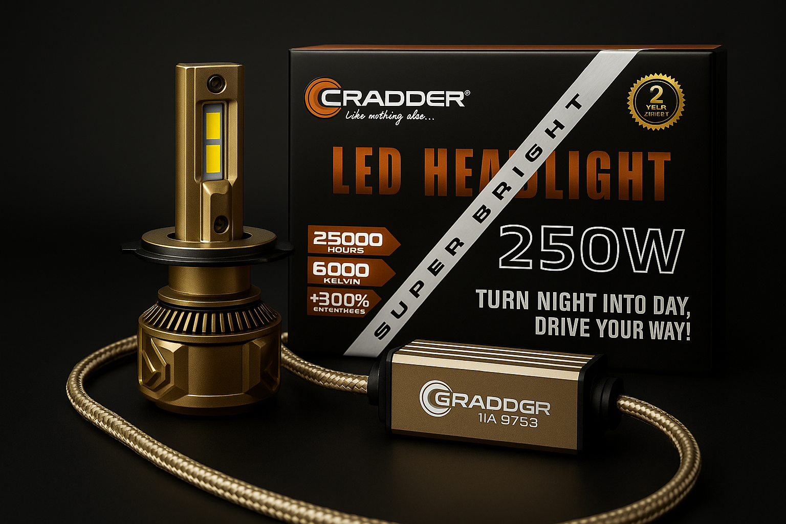 Cradder 250W Led Headlight Bulb