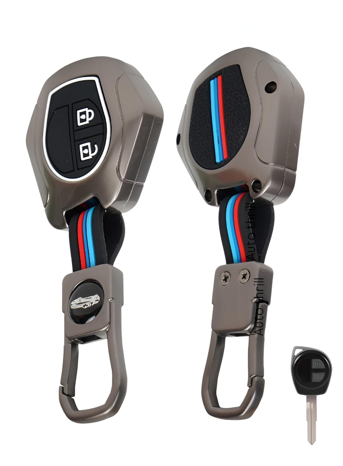 Metal Car Key Cover Compitable for Suzuki Swift | Ertiga | Wagonr | Celerio | Swift Dzire | Alto | Fronx | Breza | S Presso | Ignis 2 Button Remote Key
