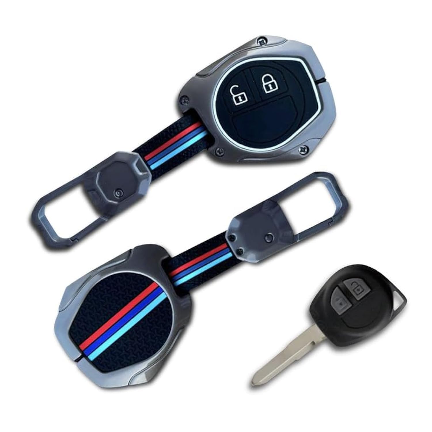 Metal Car Key Cover Compitable for Suzuki Swift | Ertiga | Wagonr | Celerio | Swift Dzire | Alto | Fronx | Breza | S Presso | Ignis 2 Button Remote Key