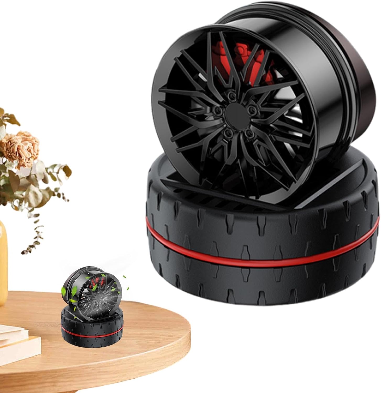 Car Solar Air Freshener Rotating - Wheel Perfume For Vehicle - Decorative Wheel Car Air Freshener, Solar-powered Wheel Car Air Freshener Perfume