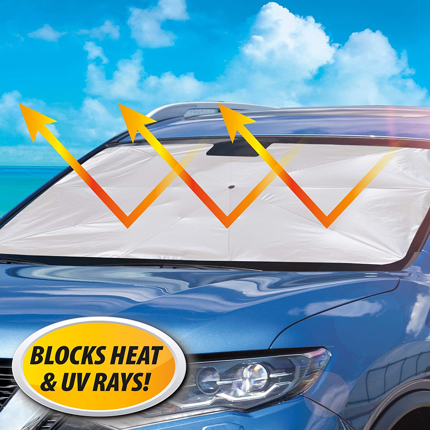 Windshield Umbrella Sun Shade Cover  Automotive Front Sunshade Fits Foldable Windshield Brella Various Heat Insulation Shield For Car