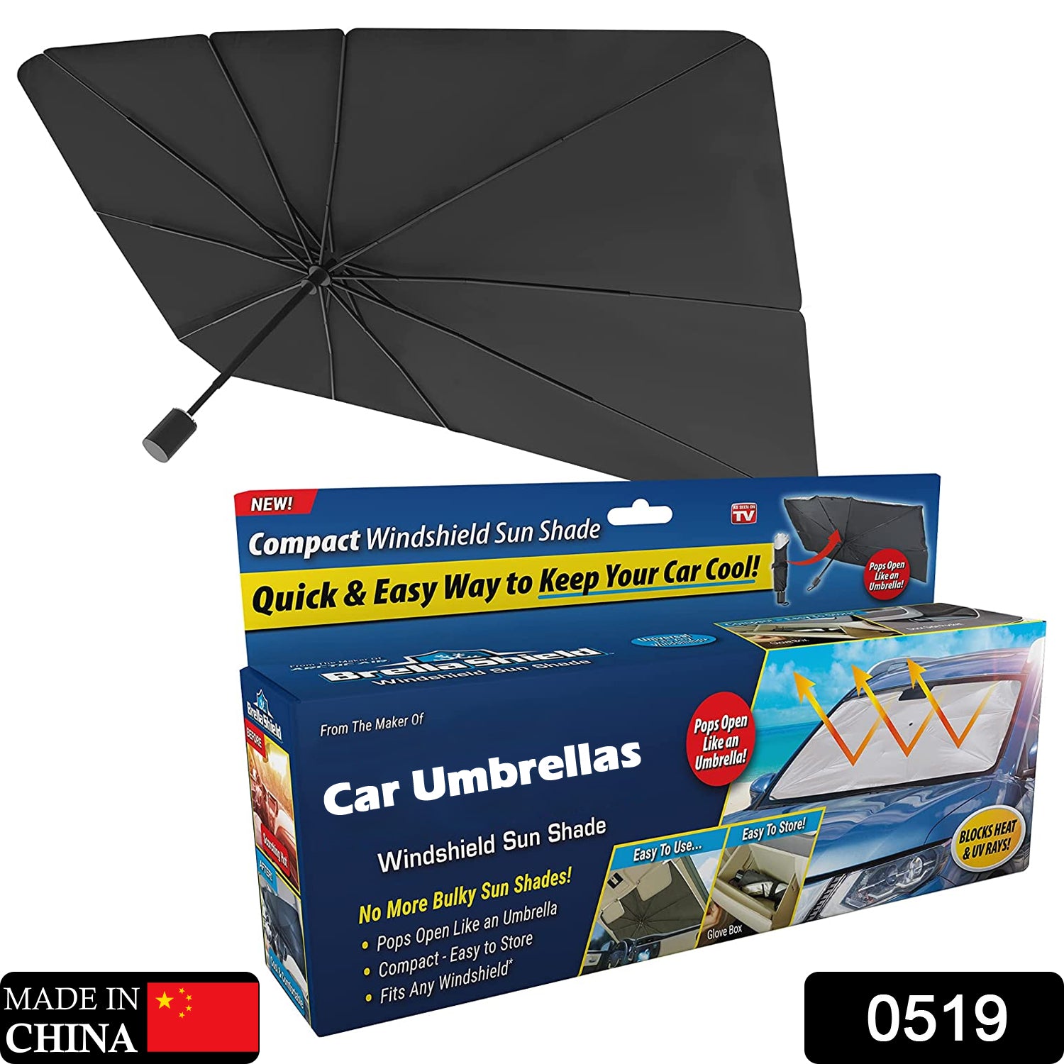 Windshield Umbrella Sun Shade Cover  Automotive Front Sunshade Fits Foldable Windshield Brella Various Heat Insulation Shield For Car