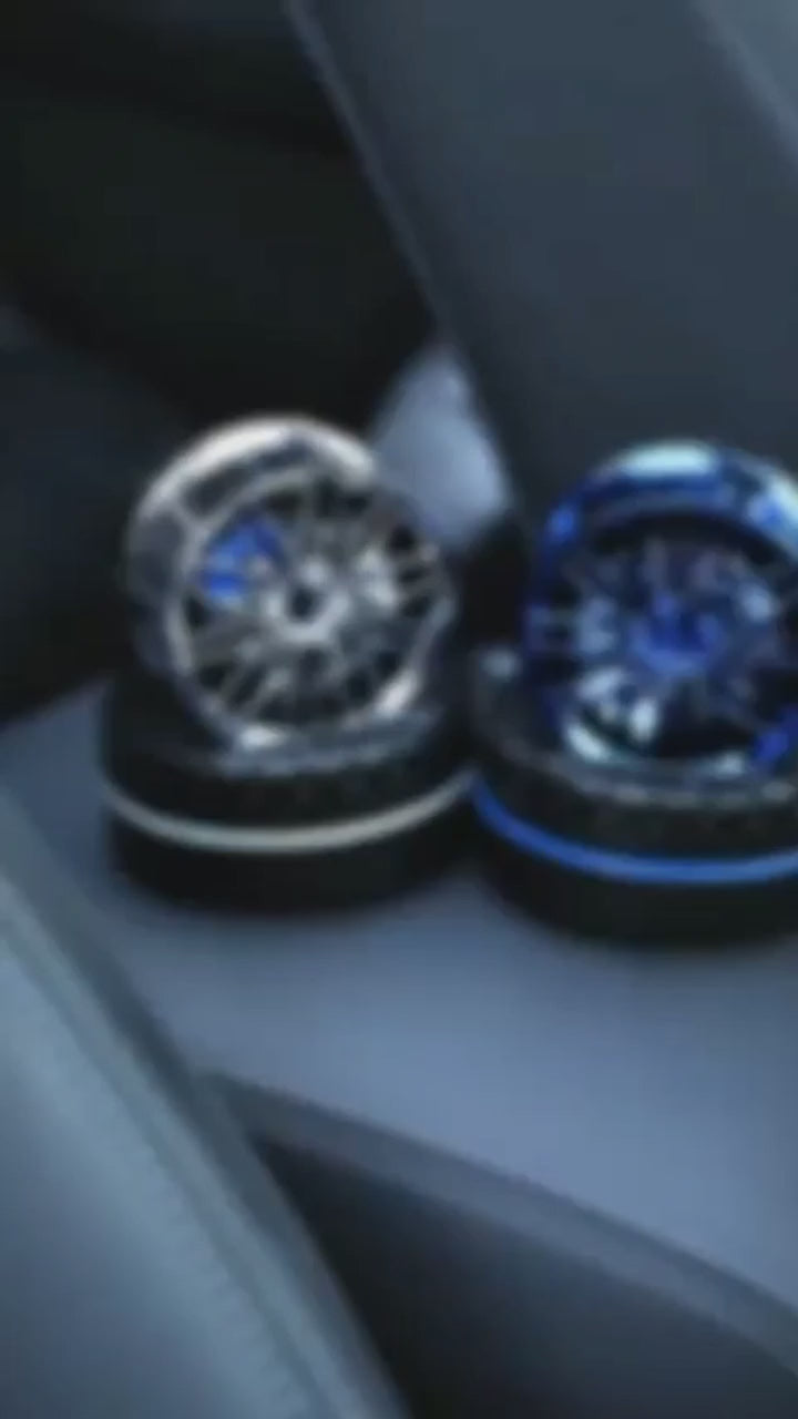 Car Solar Air Freshener Rotating - alloy Wheel Perfume For Vehicle