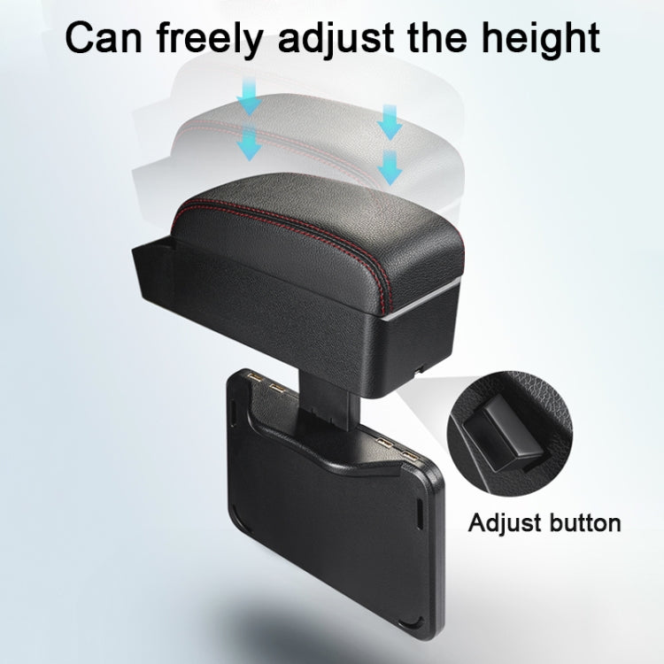 Car Standard Wireless Charger PU Leather Wrapped Armrest Box Cushion with Storage Box