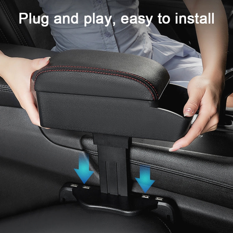 Car Standard Wireless Charger PU Leather Wrapped Armrest Box Cushion with Storage Box