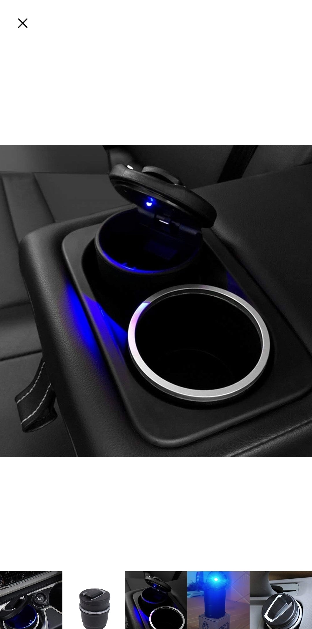 Portable Car Ashtray with Lid and Blue Led light